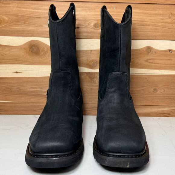 Harley Davidson Men's Altman D93563 Black Leather Waterproof Biker Boots Sz 8.5M - Picture 4 of 15